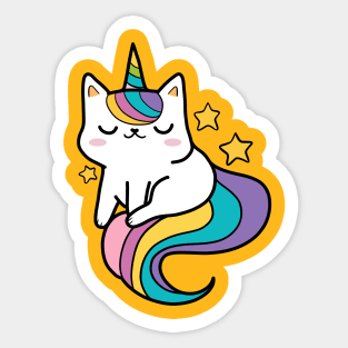 Unicorn Rainbow Kitty Sticker